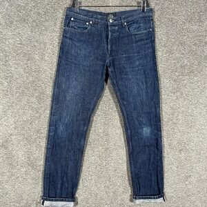 A.P.C. Petit Standard Jeans Mens 33x32 Blue Jean Droit Etroit Raw Selvedge Denim